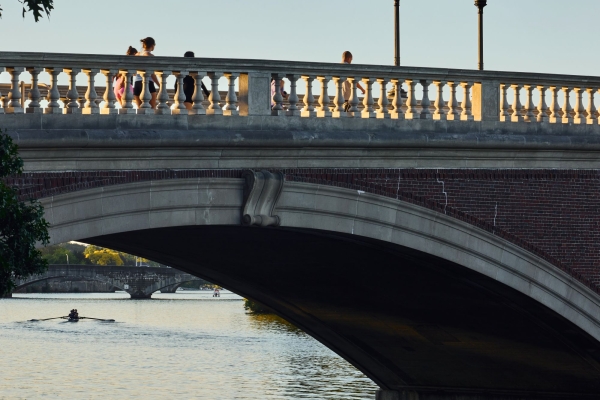 John W. Weeks Memorial Bridge over the Charles River in Cambridge, Massachusetts.