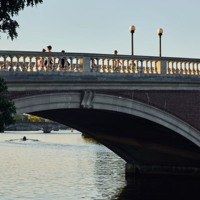 John W. Weeks Memorial Bridge over the Charles River in Cambridge, Massachusetts.