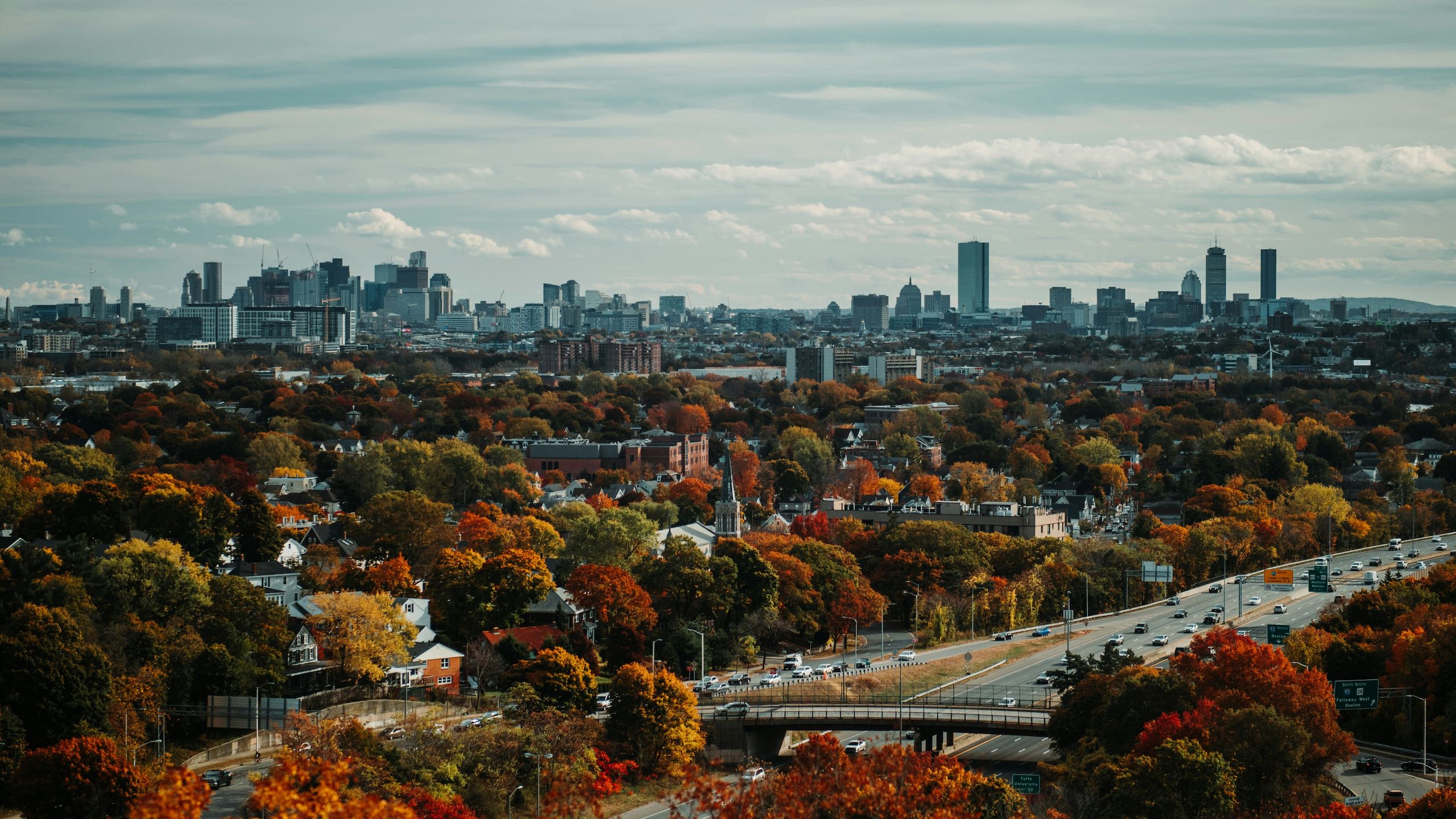 A Boston neighborhood in the fall