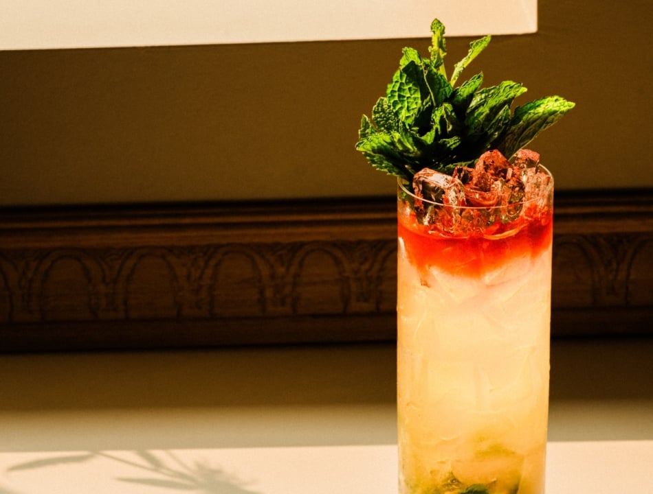 Cocktail with mint leaves