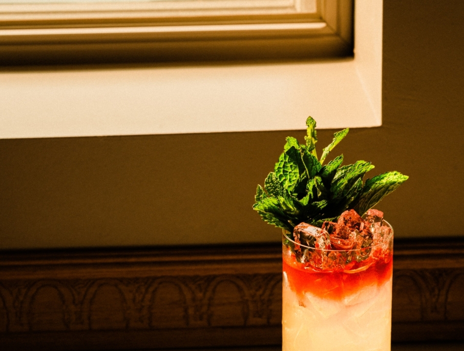 Cocktail with mint leaves