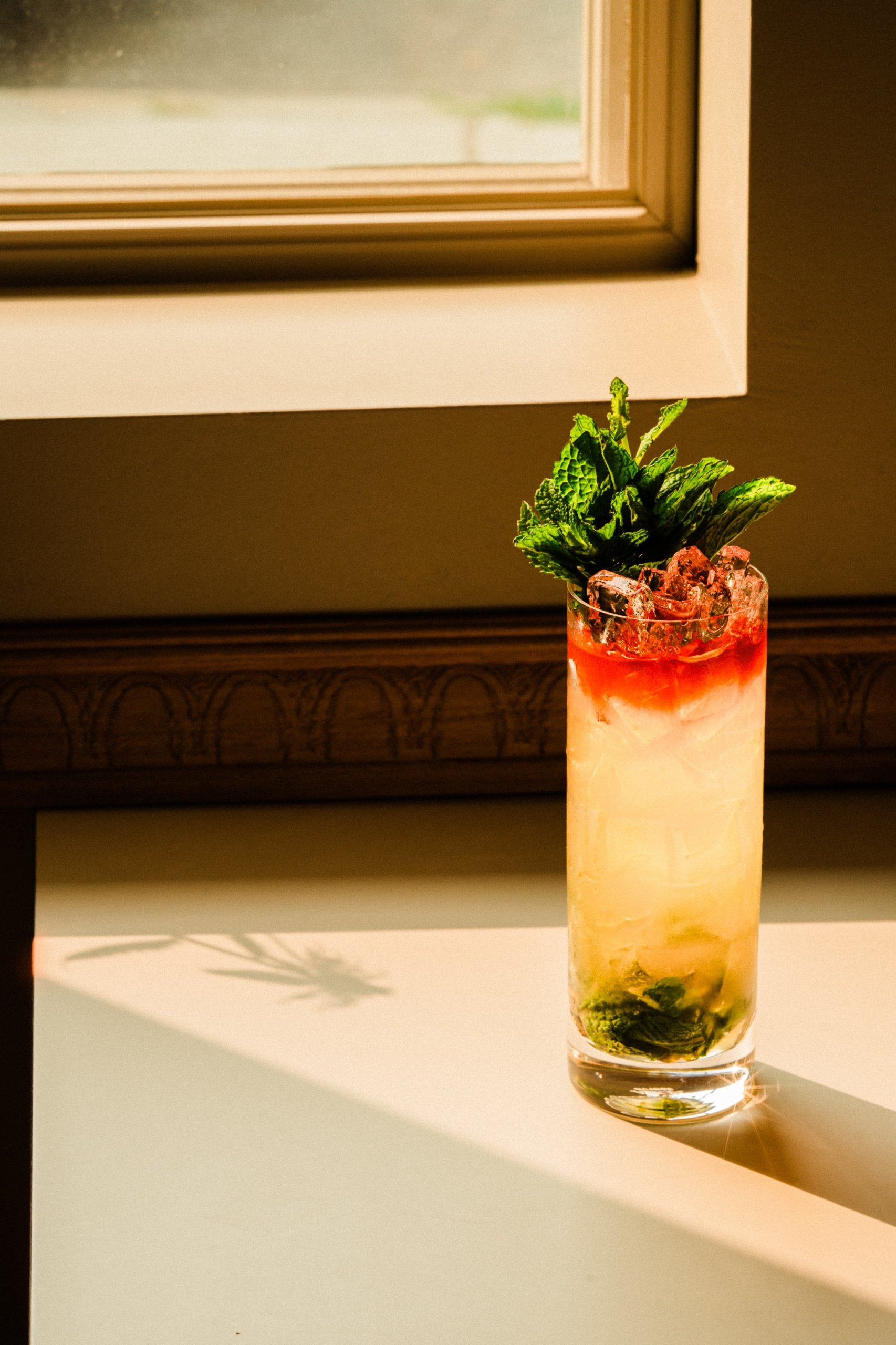 Cocktail with mint leaves