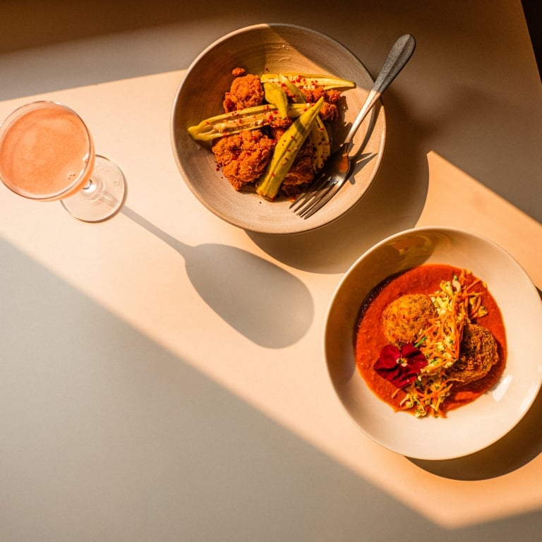 Ama restaurant food and drink wide