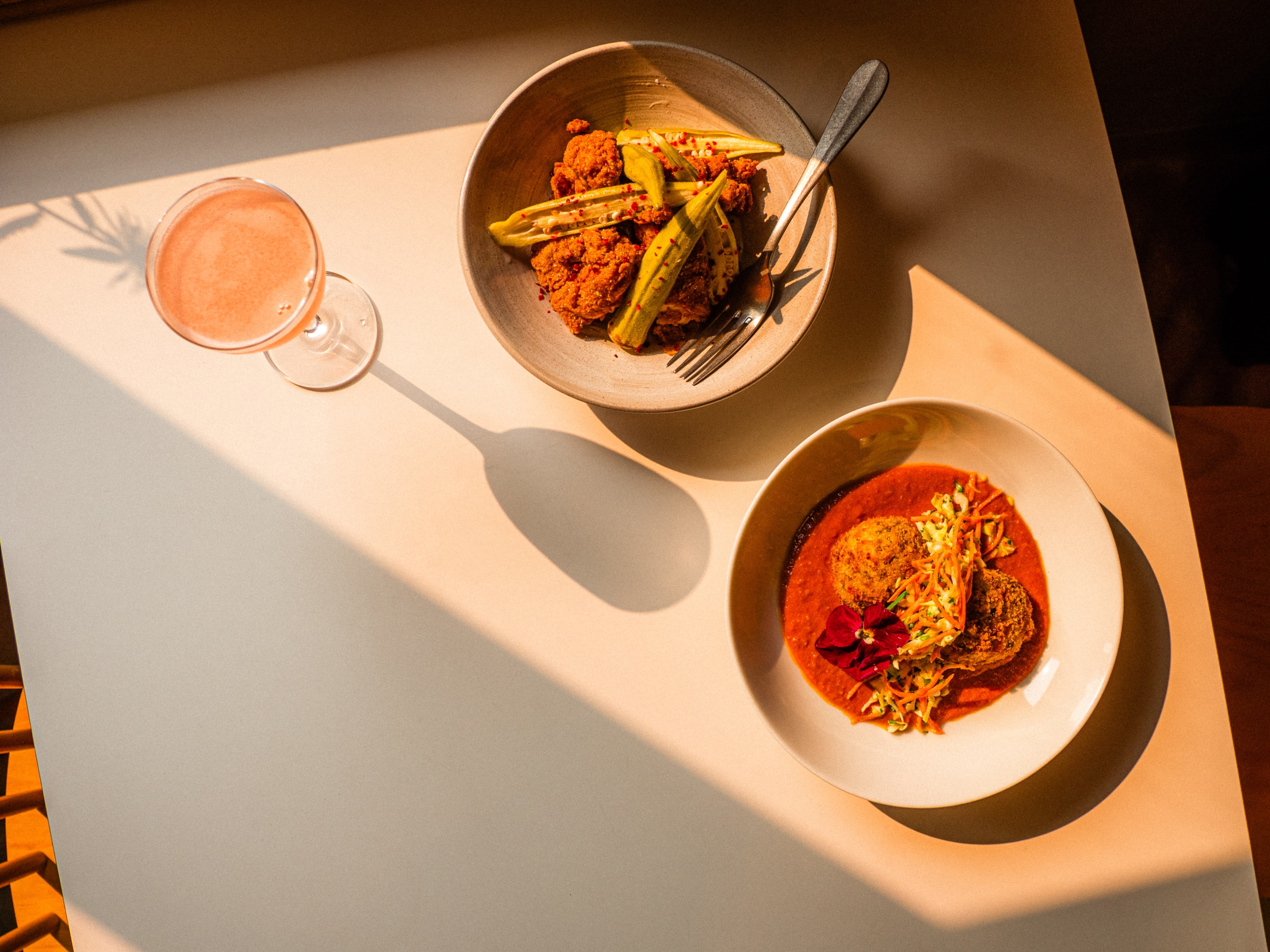 Ama restaurant food and drink wide