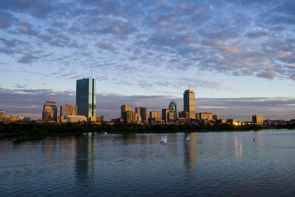 Sunset reflection in the Charles River