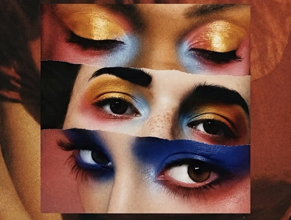 Album cover for 'Call Me Mother' with a collage of colorful eye makeup in stacked panels and credits at the bottom.
